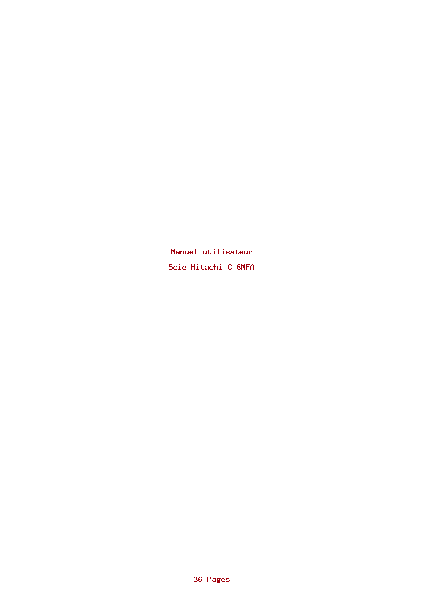 Page 1 de la notice Manuel utilisateur Hitachi C 6MFA