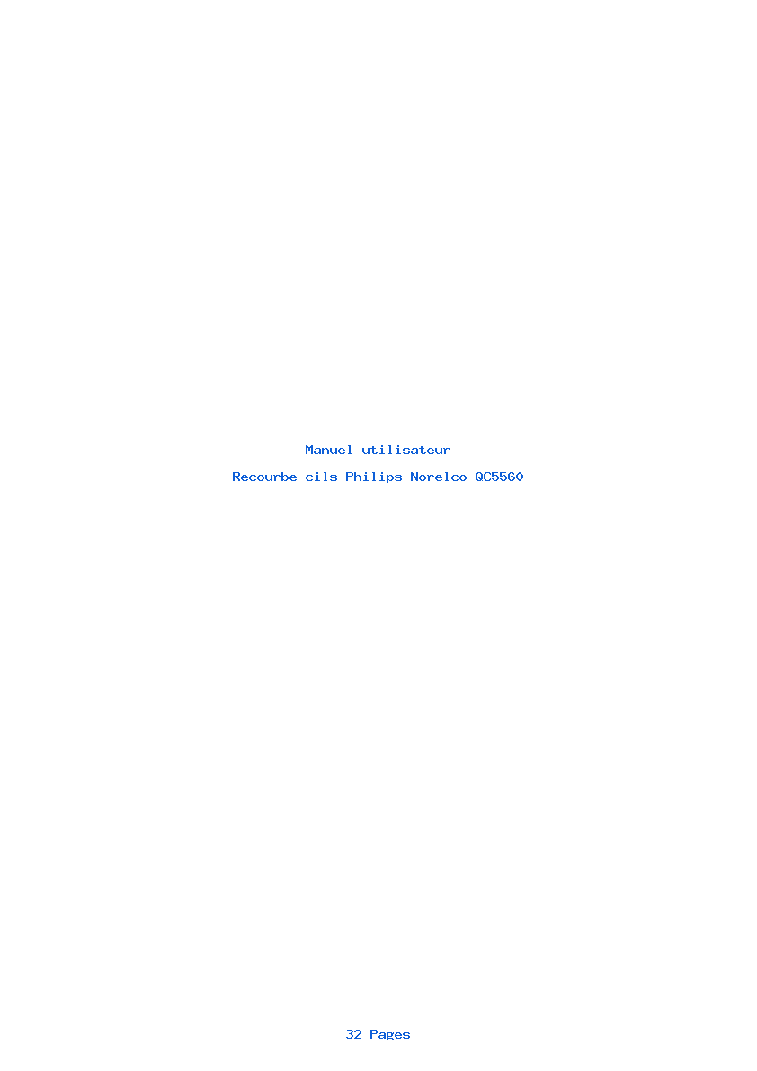 Page 1 de la notice Manuel utilisateur Philips Norelco QC5560