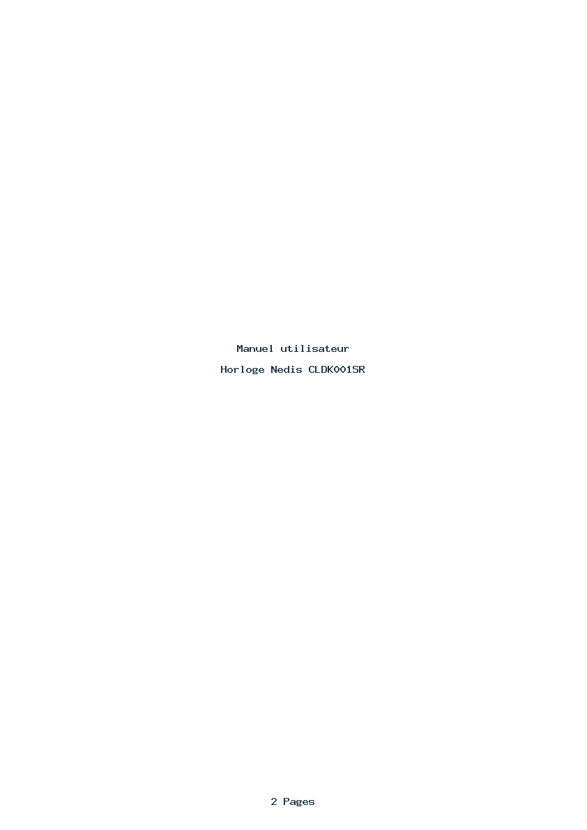 Page 1 de la notice Manuel utilisateur Nedis CLDK001SR