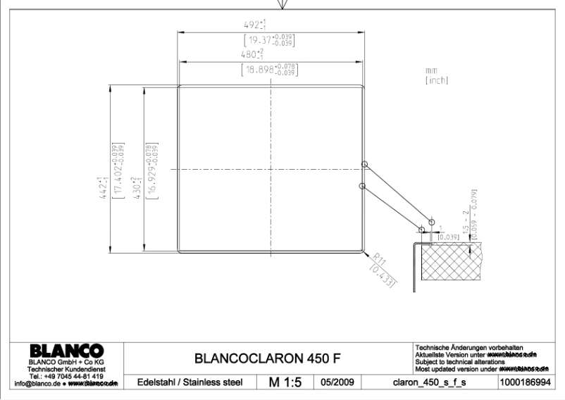 Page 1 de la notice Manuel utilisateur BLANCO CLARON 450-IF/N