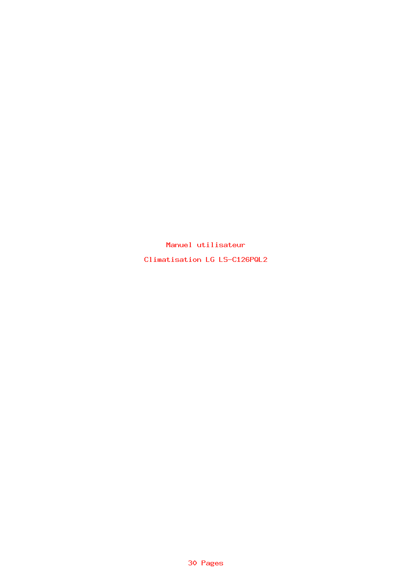 Page 1 de la notice Manuel utilisateur LG LS-C126PQL2