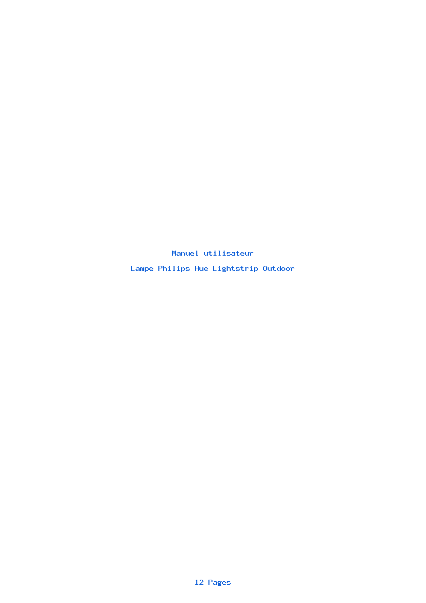 Page 1 de la notice Manuel utilisateur Philips Hue Lightstrip Outdoor