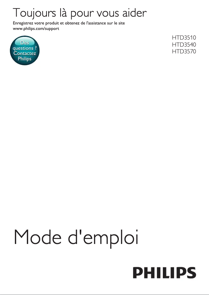 Page 1 de la notice Manuel utilisateur Philips HTD3510