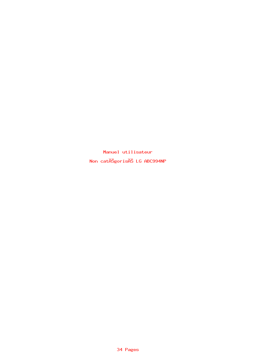 Page 1 de la notice Manuel utilisateur LG ABC994NP