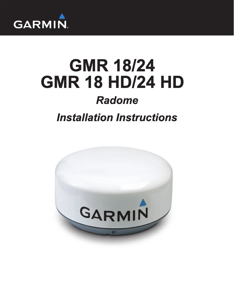 Page 1 of the manual Instruction Manual Garmin GMR 18