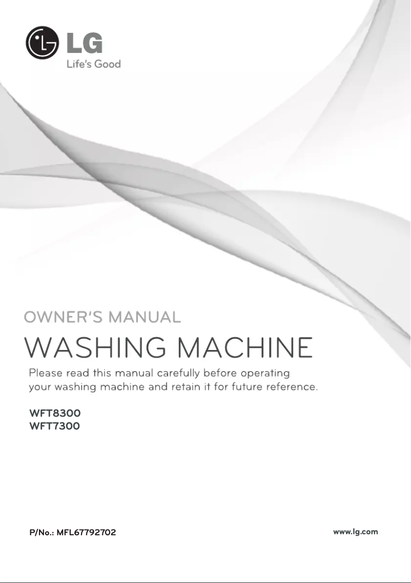 Page 1 of the manual User Manual LG WFT7300