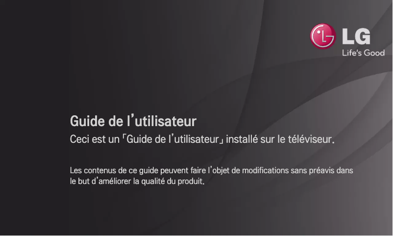 Image de la première page du manuel de l'appareil 47LN540V