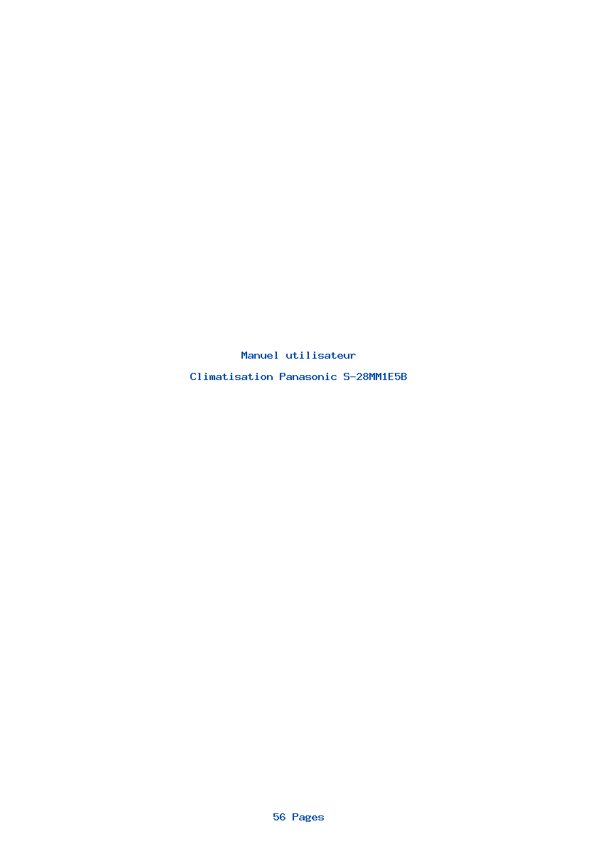Page 1 de la notice Manuel utilisateur Panasonic S-28MM1E5B