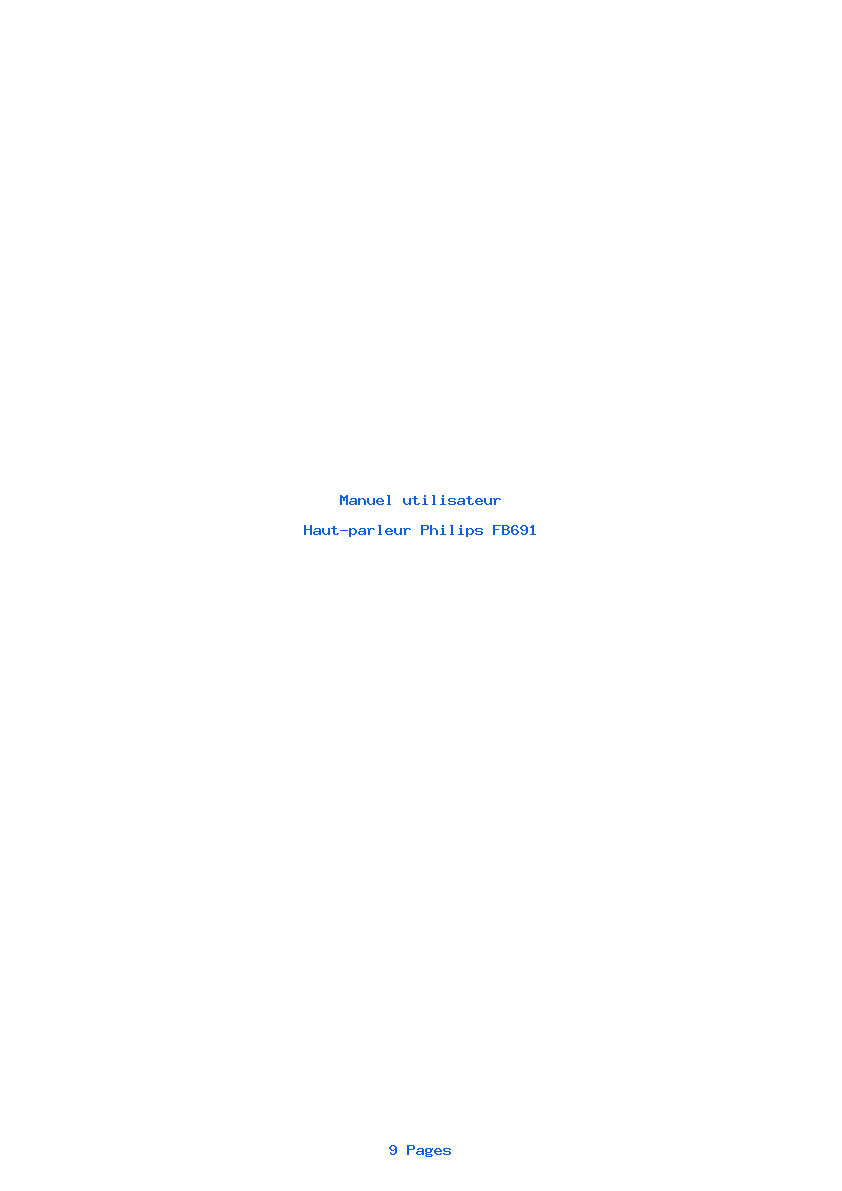 Page 1 de la notice Manuel utilisateur Philips FB691