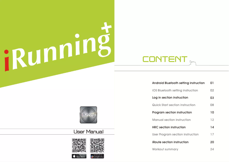 Page 1 de la notice Manuel utilisateur Body Sculpture IRunning plus