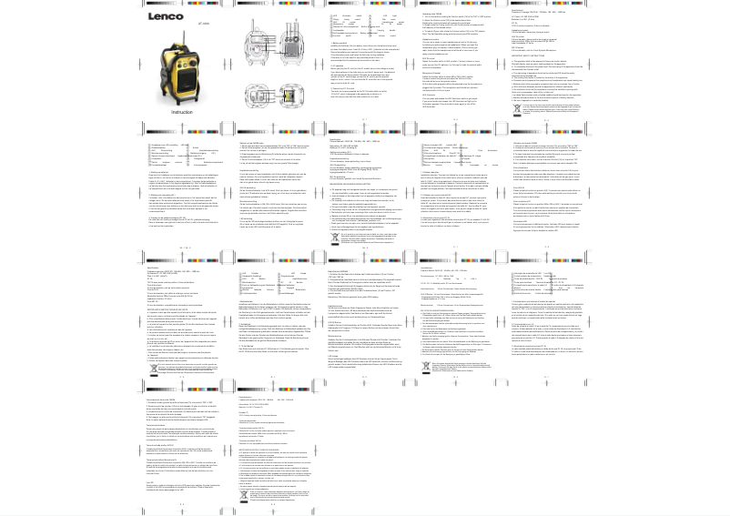 Page 1 de la notice Manuel utilisateur Lenco UT-1000