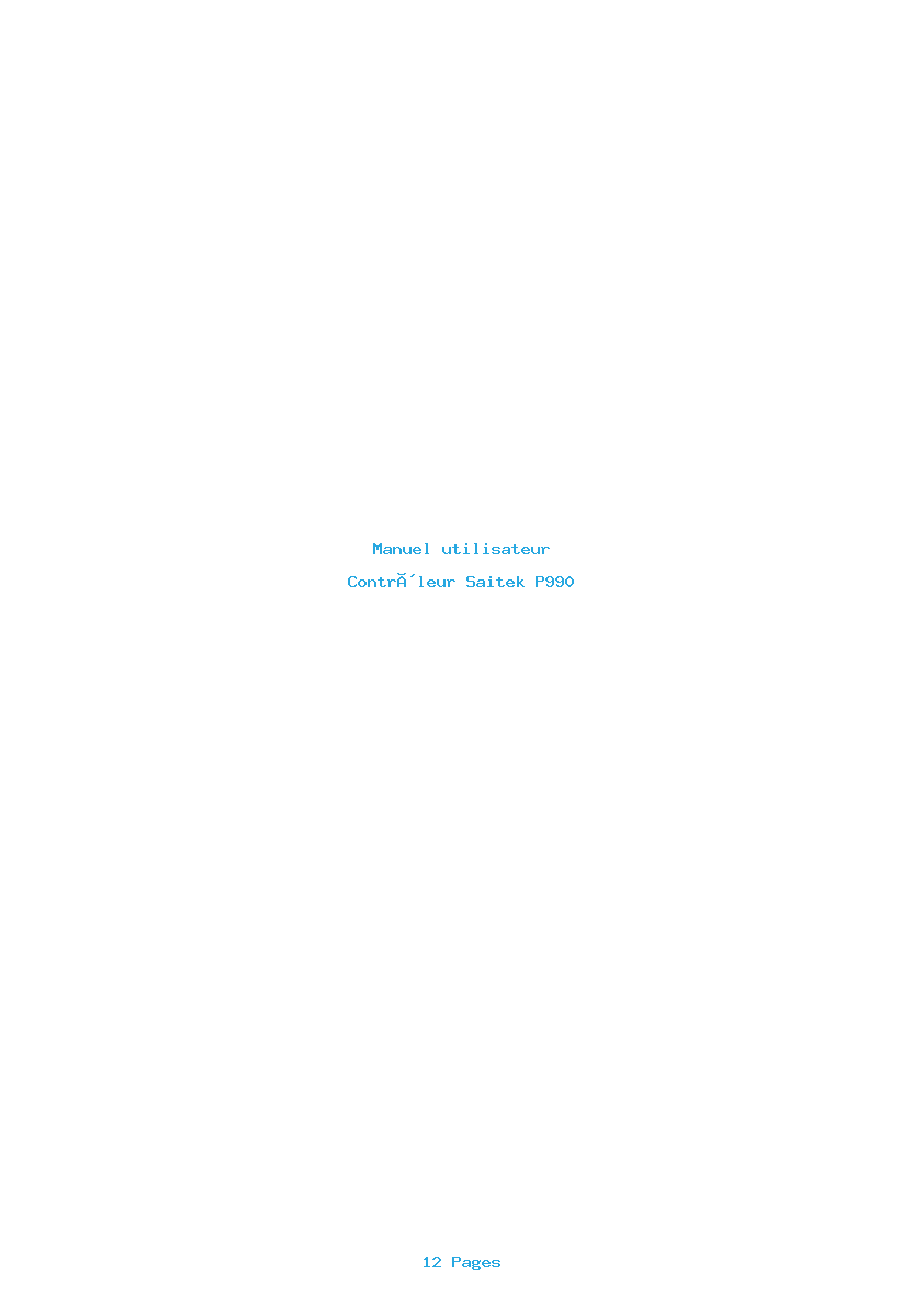 Page 1 de la notice Manuel utilisateur Saitek P990