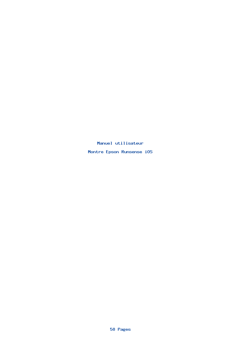 Page 1 de la notice Manuel utilisateur Epson Runsense iOS