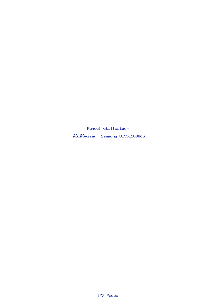 Page 1 de la notice Manuel utilisateur Samsung UE55ES6880S