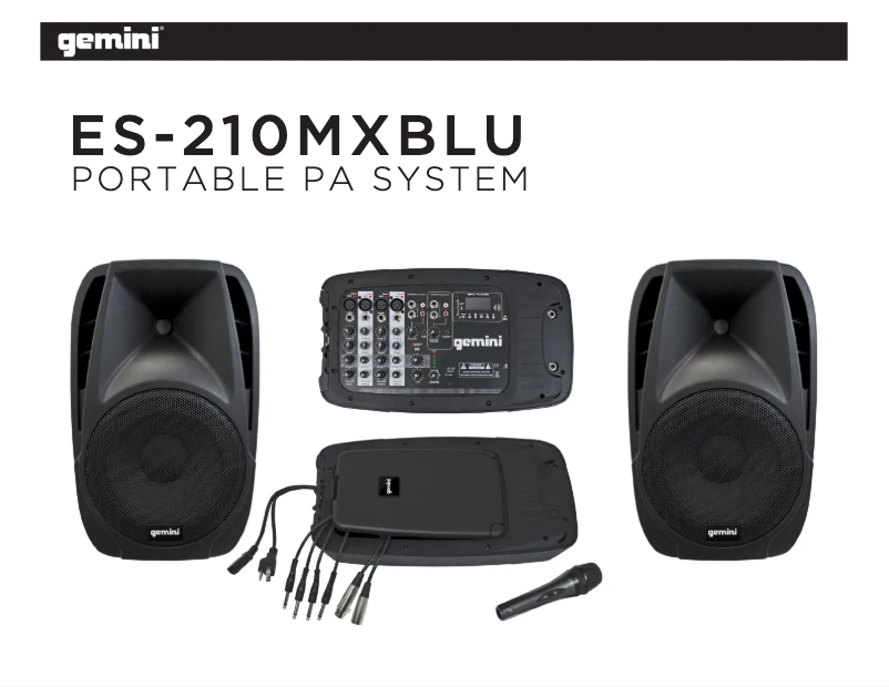 Page 1 de la notice Manuel utilisateur Gemini ES-210MXBLU