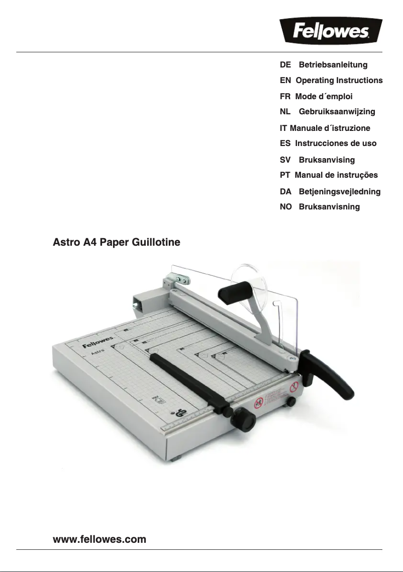Page 1 de la notice Manuel utilisateur Fellowes Astro A4