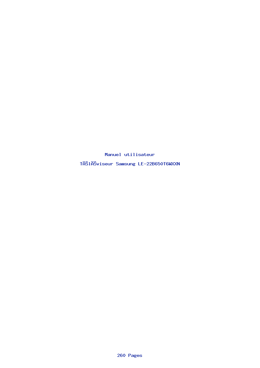 Page 1 de la notice Manuel utilisateur Samsung LE-22B650T6WXXN