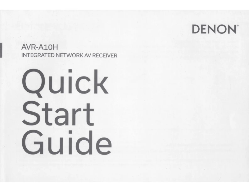 Page 1 de la notice Manuel utilisateur Denon AVR-A10H