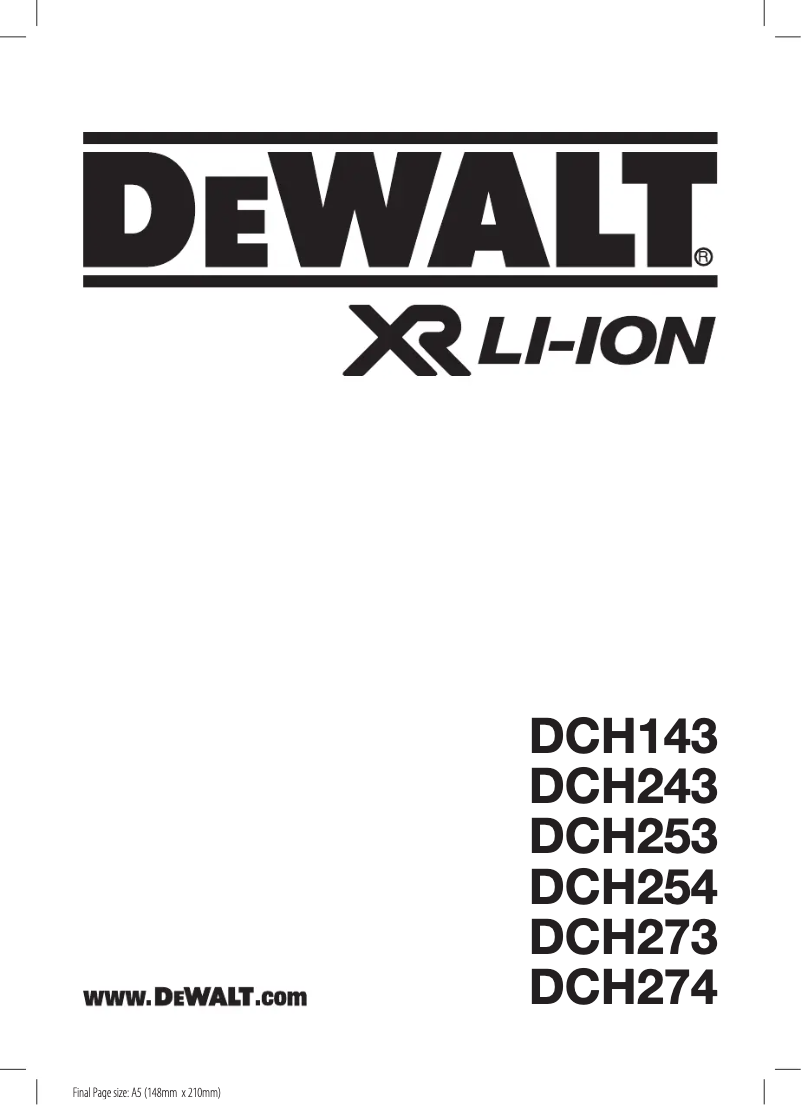 Página 1 del manual Manual de usuario DeWalt DCH274