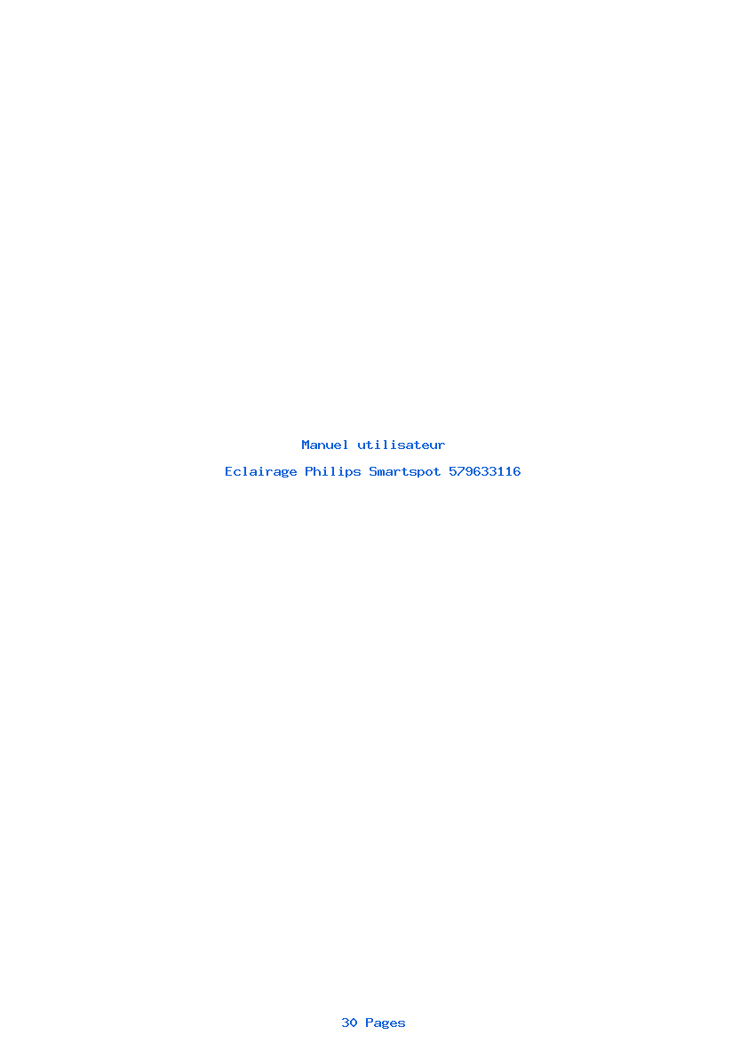 Page 1 de la notice Manuel utilisateur Philips Smartspot 579633116