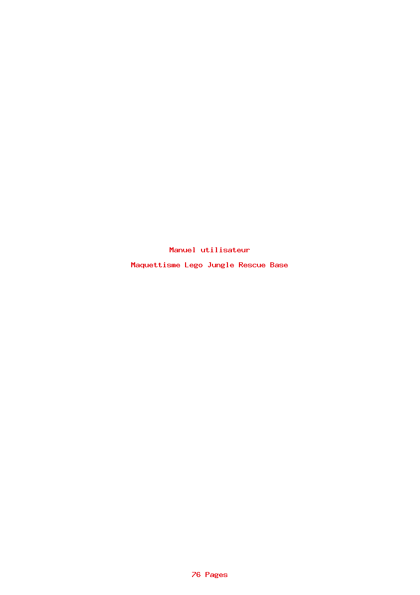 Page 1 de la notice Manuel utilisateur Lego Jungle Rescue Base