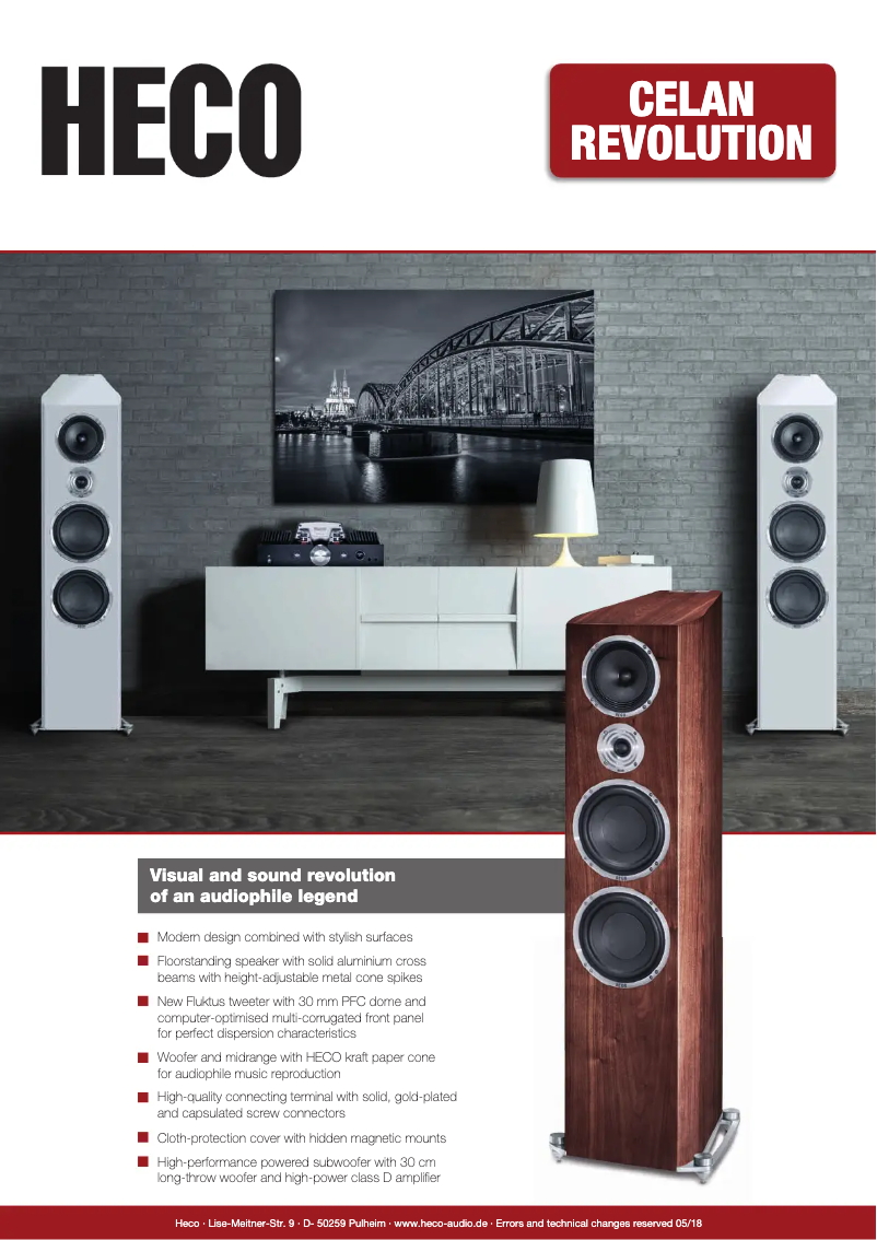 Page 1 of the manual Technical Sheet Heco Celan Revolution 3