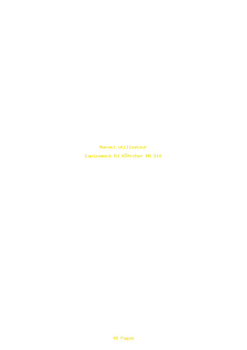 Page 1 de la notice Manuel utilisateur Kärcher RR 510