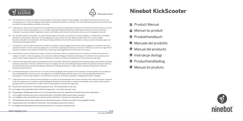Page 1 of the manual User Manual Segway Ninebot KickScooter E2 Plus