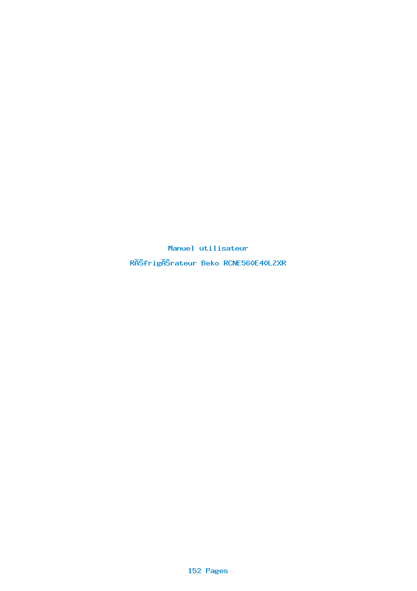 Page 1 de la notice Manuel utilisateur Beko RCNE560E40LZXR