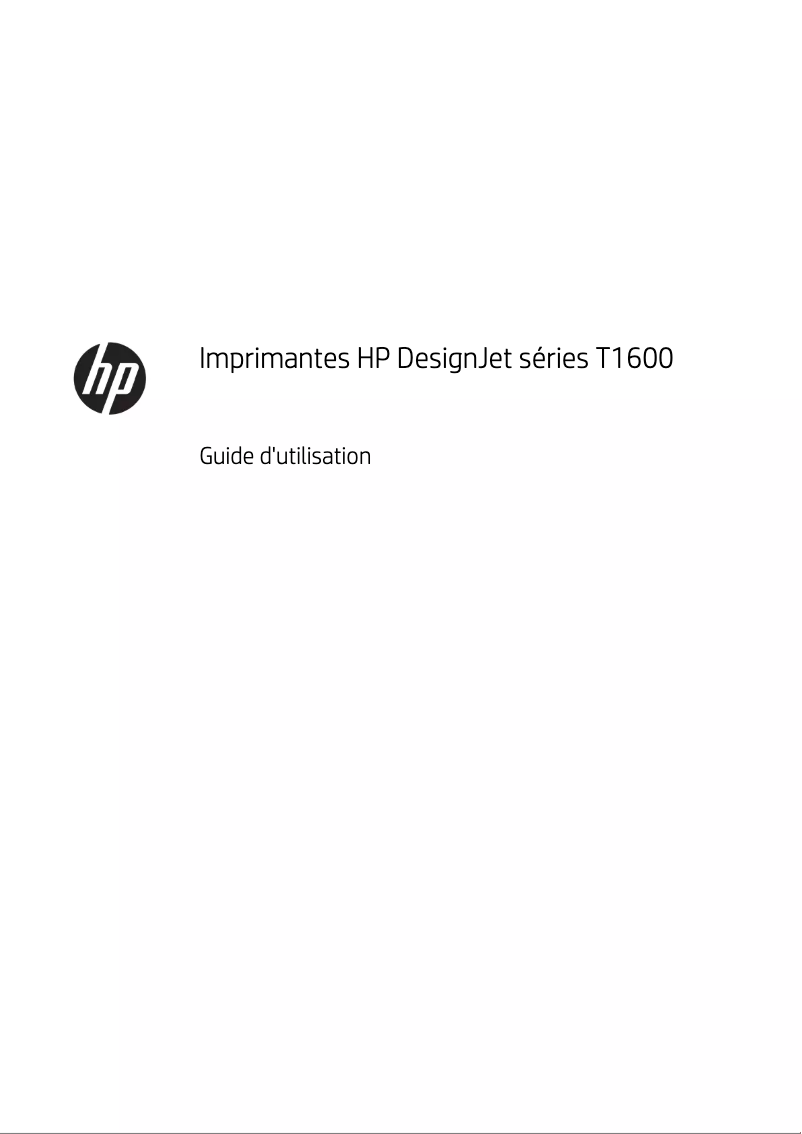 Page n°1 - Manuel utilisateur HP DesignJet T1600