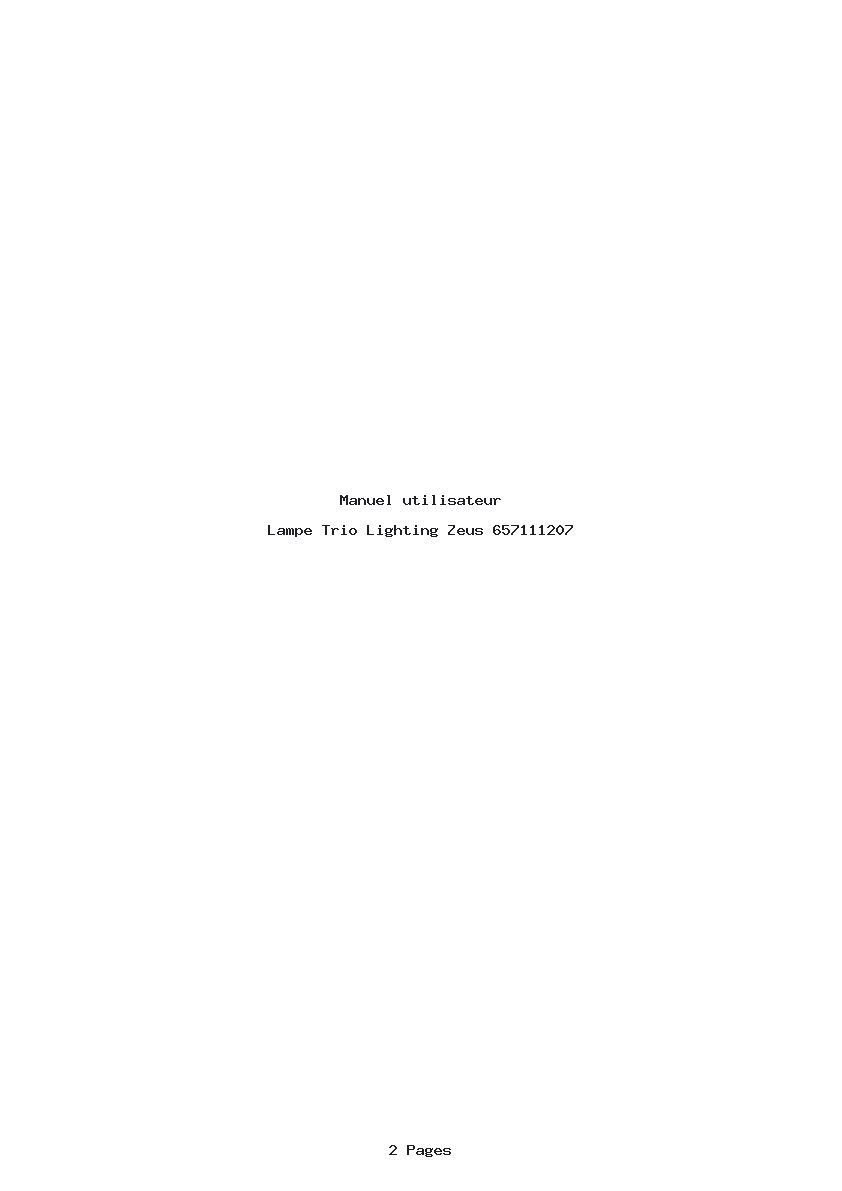 Page 1 de la notice Manuel utilisateur Trio Lighting Zeus 657111207
