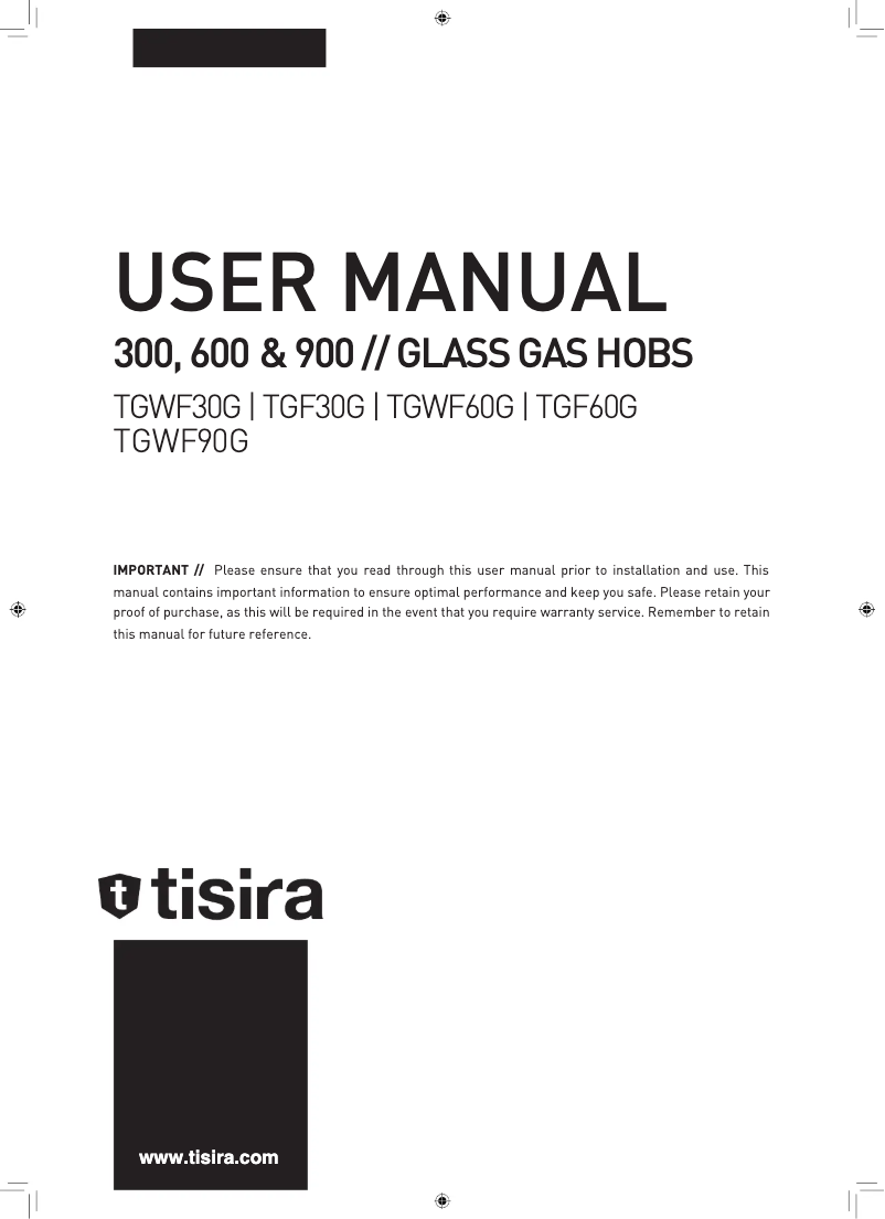 Page 1 de la notice Manuel utilisateur Tisira TGF30G