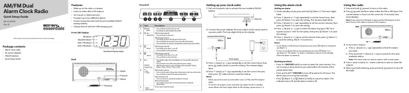 Page 1 de la notice Manuel utilisateur Best Buy BE-CLOPP3