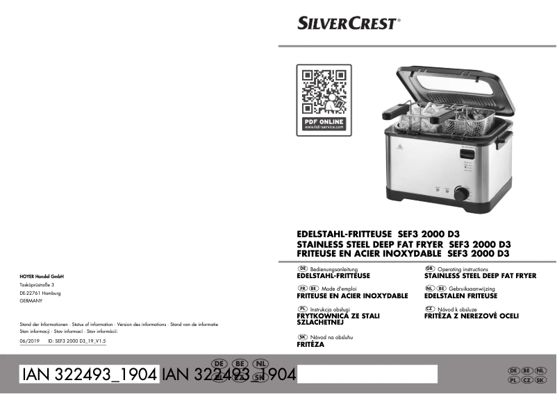 Image de la première page du manuel de l'appareil SEF3 2000 C2