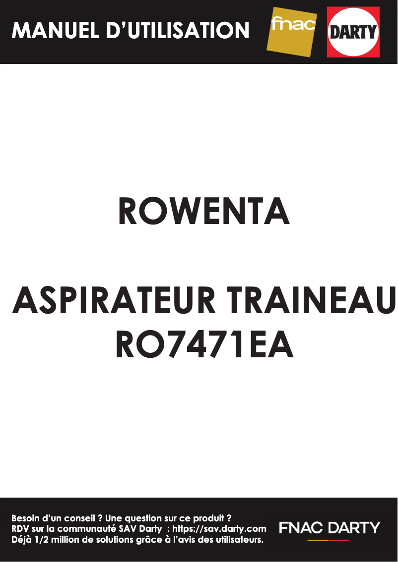 Page 1 de la notice Manuel utilisateur Rowenta Silence Force Effitech RO7471EA