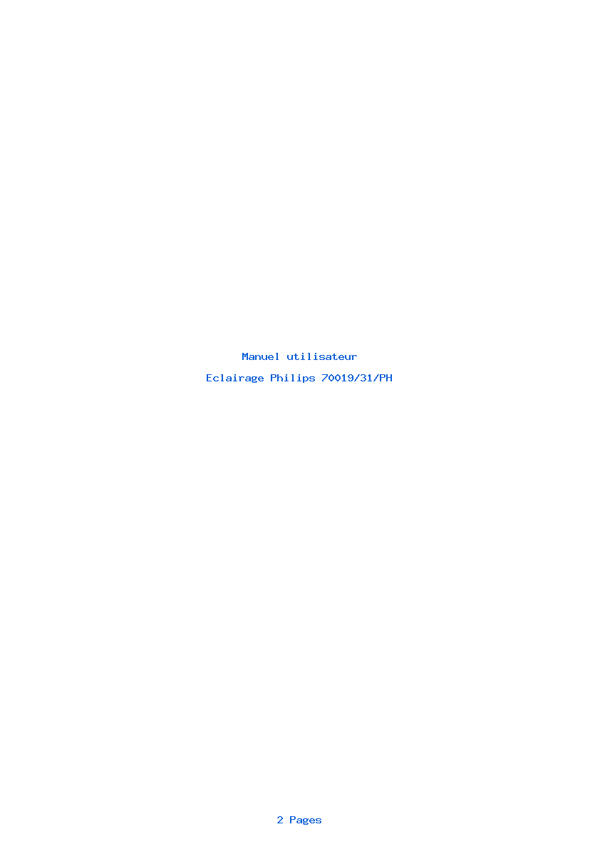 Page 1 de la notice Manuel utilisateur Philips 70019/31/PH