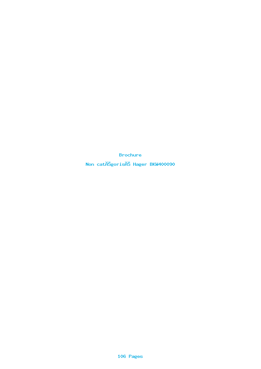 Page 1 de la notice Brochure Hager BKW400090