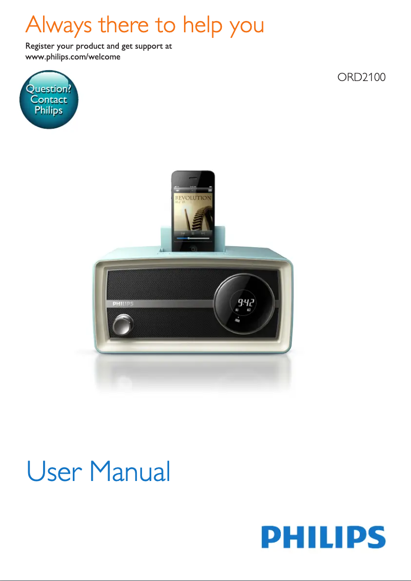 Page 1 de la notice Manuel utilisateur Philips ORD2100C