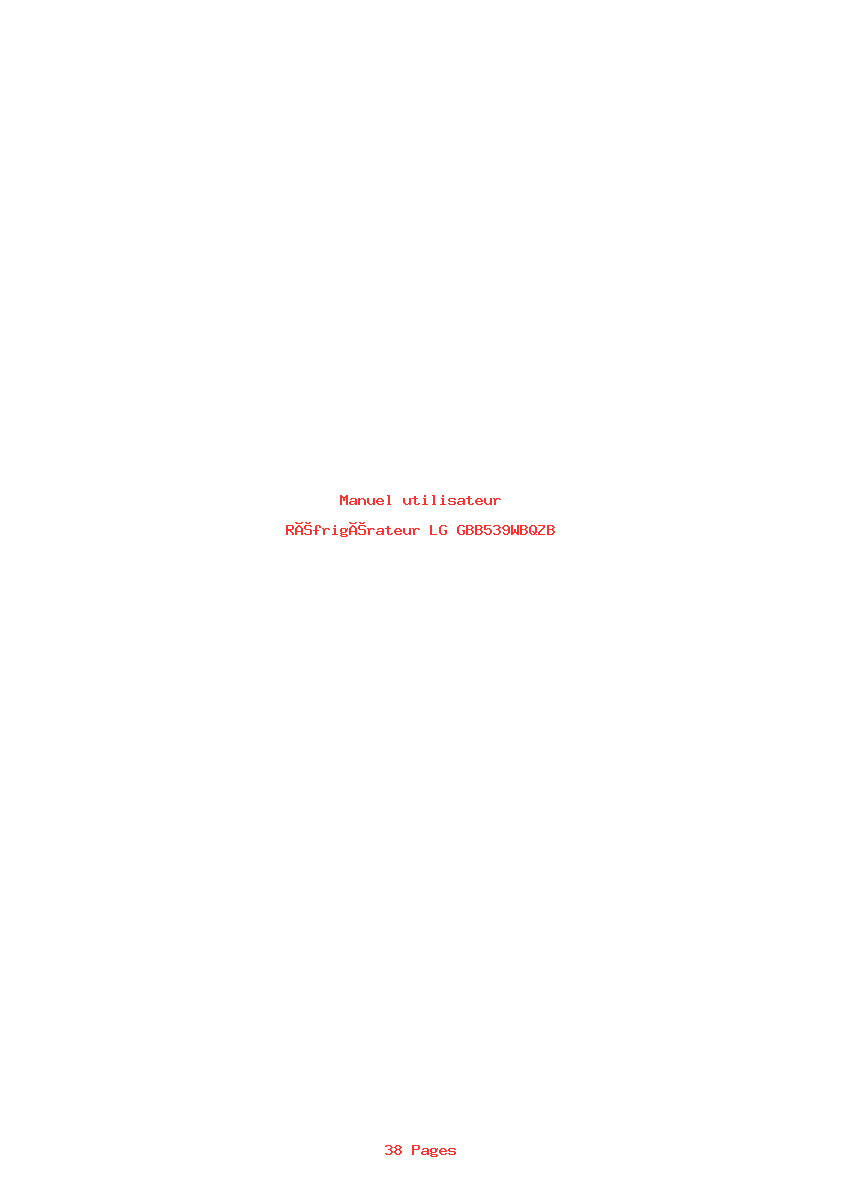 Page 1 de la notice Manuel utilisateur LG GBB539WBQZB