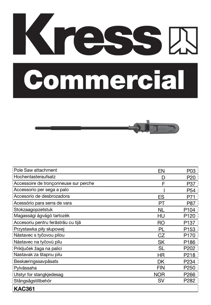 Page 1 de la notice Manuel utilisateur Kress KAC361