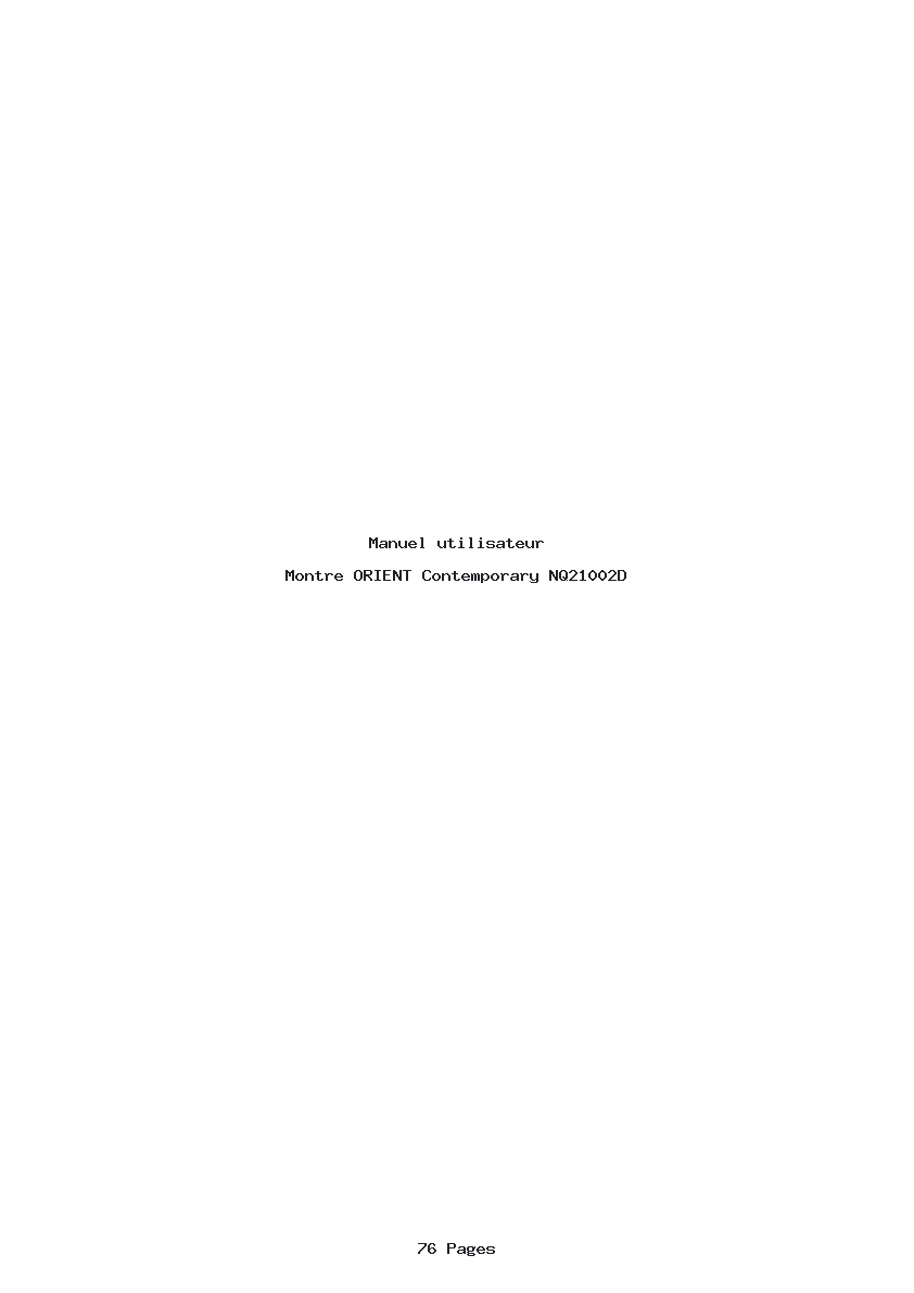 Image de la première page du manuel de l'appareil Contemporary NQ21002D