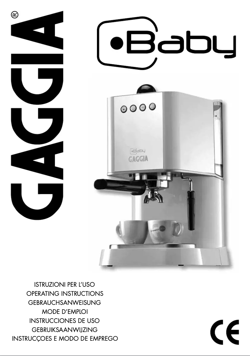 Page 1 of the manual User Manual Gaggia RI9301