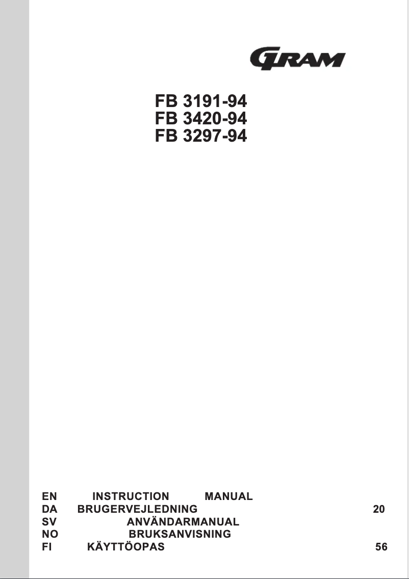 Página 1 del manual Manual de usuario Gram FB 3191-94