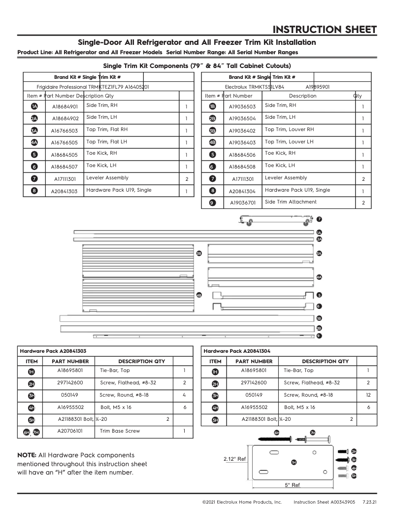 Page 1 de la notice Manuel utilisateur Frigidaire TRMKTEZ2FL79