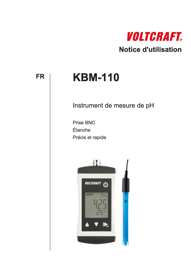 Page 1 de la notice Manuel utilisateur Voltcraft KBM-110