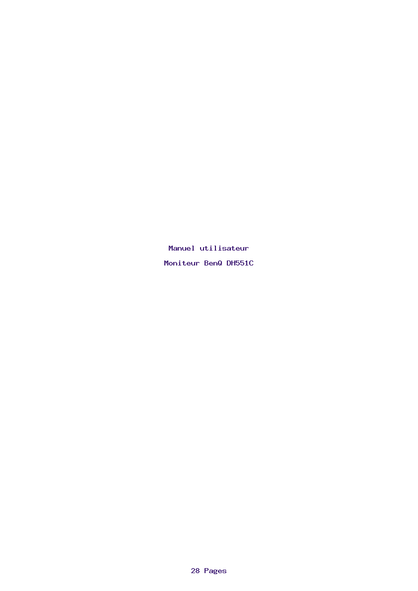 Page 1 de la notice Manuel utilisateur BenQ DH551C