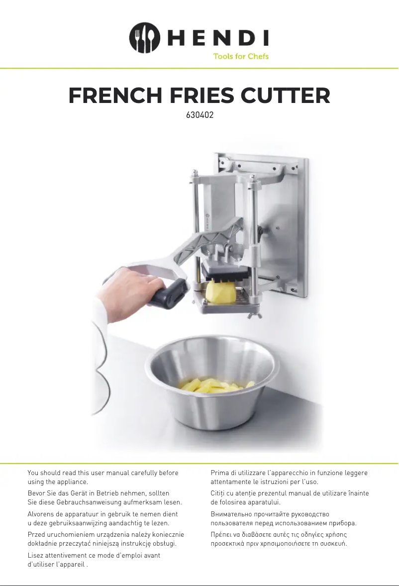 Page 1 de la notice Manuel utilisateur Hendi 630402