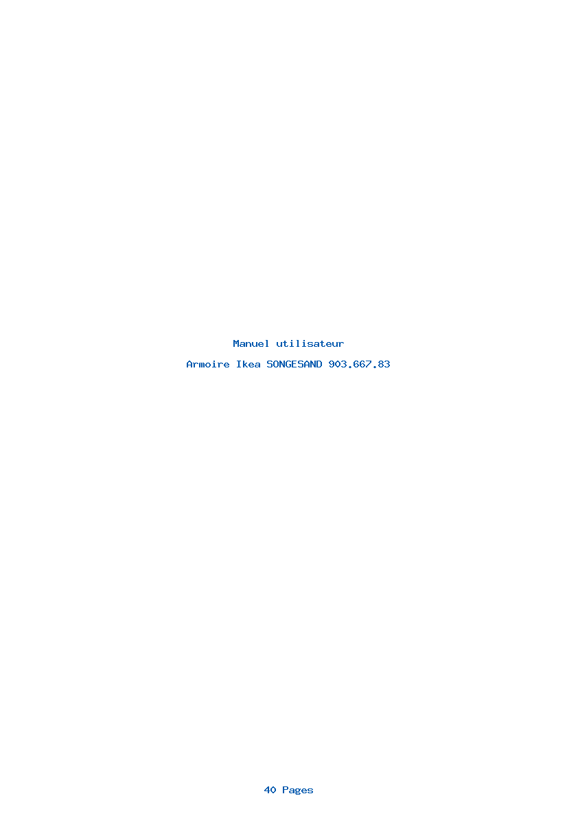 Page 1 de la notice Manuel utilisateur Ikea SONGESAND 903.667.83