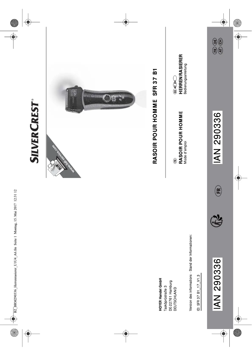 Page 1 de la notice Manuel utilisateur SilverCrest SFR 37 B1