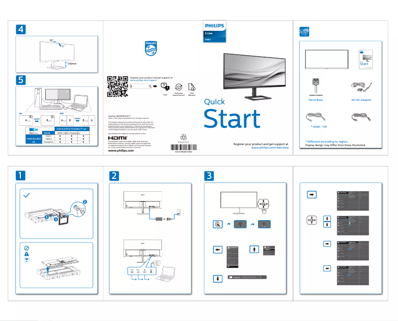 Page n°1 - Guide de démarrage rapide Philips Momentum 345M2